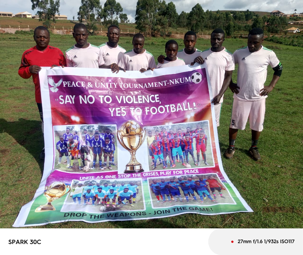 Peace banners displayed at the final match